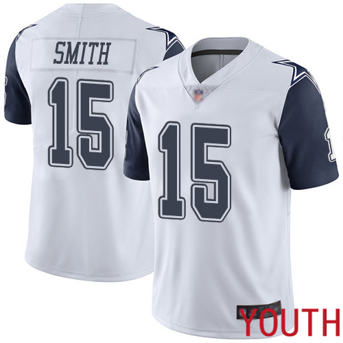 Youth Dallas Cowboys Limited White Devin Smith #15 Rush Vapor Untouchable NFL Jersey->dallas cowboys->NFL Jersey